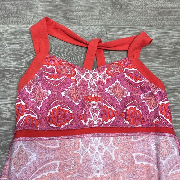 Dakini Pink and Coral Print Strappy Sundress M - Picture 14 of 15